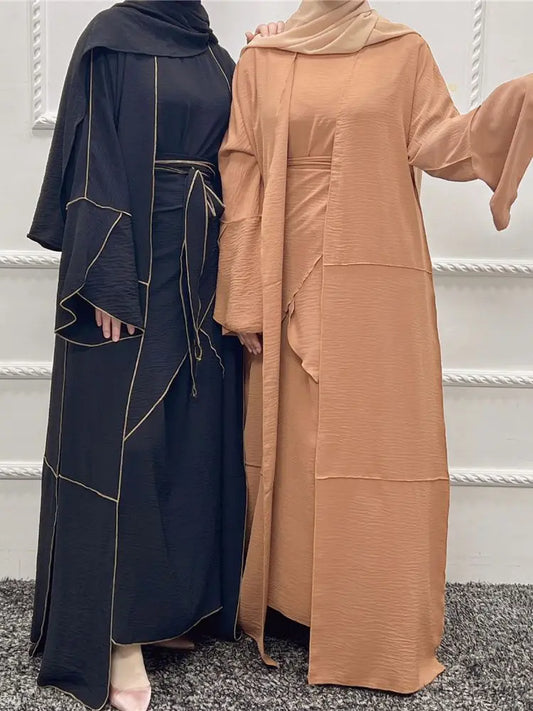 3 Piece Abaya Dubai Islam Turkey Bangladesh Muslim Sets Hijab Modest Dress Kaftans For Women Robe Femme Ensembles Musulmans