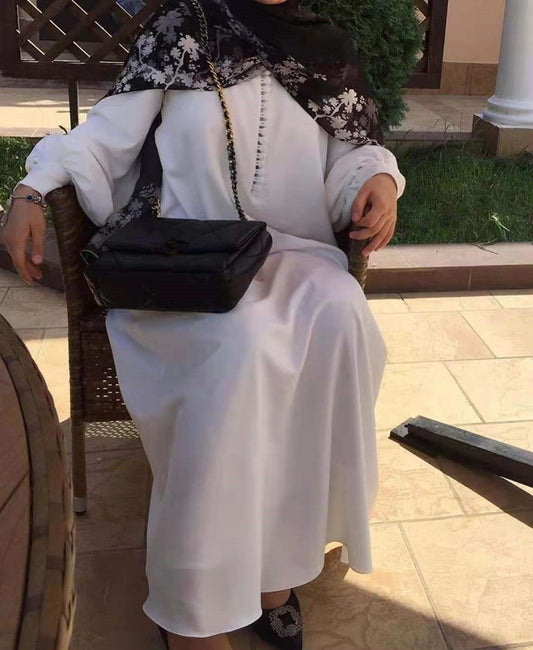 French Style Modest Chiffon Long Sleeves Dress