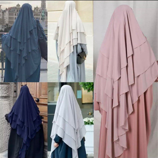 Three Layered Ruffles Hijab